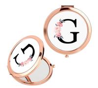 FIDWALL Alphabet Foldable Makeup Mirror Compact and Portable Beauty Mirror with Gift Box,the Ideal Choice for Women's Birthday Gifts,Engagement Gifts for Lovers and Mothers (G)