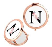 FIDWALL Alphabet Foldable Makeup Mirror Compact and Portable Beauty Mirror with Gift Box,the Ideal Choice for Women's Birthday Gifts,Engagement Gifts for Lovers and Mothers (N)