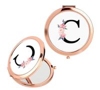 FIDWALL Alphabet Foldable Makeup Mirror Compact and Portable Beauty Mirror with Gift Box,the Ideal Choice for Women's Birthday Gifts,Engagement Gifts for Lovers and Mothers (C)