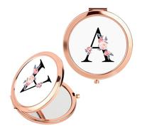 FIDWALL Alphabet Foldable Makeup Mirror Compact and Portable Beauty Mirror with Pink Gift Box,the Ideal Choice for Women's Birthday Gifts,Engagement Gifts for Lovers and Mothers (A)
