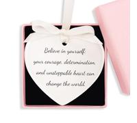 FIDWALL Ceramic Heart Pendant Keepsake - Sentimental Gift for Housewarming, Encouragement, Thank You, Friendship, Colleague Farewell, Dad & Mum - Suitable for All Occasions (Encouragement)