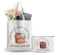 FIDWALL Crochet Bag Set,Handbags and Cosmetic Bags,Send to Crochet Lovers, Crochet Knitting Set,I Crochet So I Don't Choke People Save A Life Send Yarn