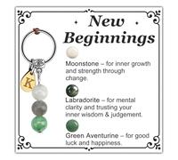 FIDWALL Crystal Keyring with A-Z Initials,New Beginnings Gift,Good Luck Gifts,Congratulations Gifts,New Job Gifts for Women,Leaving Gifts for Colleagues Women,Crystal Keyring with Card (K)