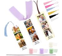 FIDWALL Personalised Bookmark Set of 3 - Custom Photo & Text Book Marks in Wood, Acrylic or Card, Personalised Bookmarks for Women Men Readers, Customised Picture Keepsake for Special Moments