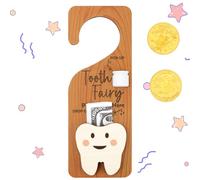 FIDWALL Tooth Fairy Kit,2-in-1 Door Hanger with Gift Box,Tooth Fairy Bag Holder Includes Magic Coin,Complete Tooth Fairy Gift Set for First Lost Tooth