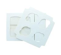 FIDYLICERE 10 Pcs cupcake boxes 4 hole - Multifunction Inserts Deep muffin boxes - White cake box (15.2 x 15.2 x 7.6 cm) with Clear Window - Ideal for Muffins, Cupcakes & Pastries