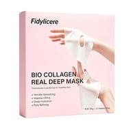 Fidylicere Bio-Collagen Real Deep Face Mask 4 Pcs Hydrogel Overnight Mask Pore Minimizing and Elasticity Improvement | Korean Face Mask for Glass Skin | Korean Skincare