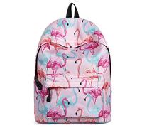 Fieans School Backpack Girls Casual Laptop Book Bag Teen Student Rucksack Women Travel Daypack Cute Pink Shoulder Bags - Flamingo