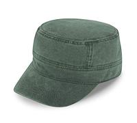 fiebig Army GI-Cap in Washed Cotton | Classic Workwear Hat with Velcro Fastening | Military Outdoor Cap Made of Cotton (One Size, Olive Green)