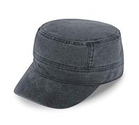 fiebig Army GI-Cap in Washed Cotton | Classic Workwear Hat with Velcro Fastening | Military Outdoor Cap Made of Cotton (One Size, Anthracite)