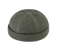 fiebig Linen Docker Hat | Docker Cap with Rolled Edge | Fisherman's Hat with Cotton Lining (59-L, Olive Green), olive green, 7 1/4