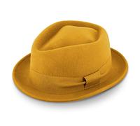 fiebig Medlock Pork Pie Diamond | 100% Woolfelthat with Grosgrain Ribbon | Comfortable light fit Felthat made in Italy