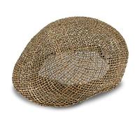 fiebig Straw Cap for Women & Men | Summer Cap Made of 100% Straw | Shield Cap with Inner Band Made in Italy | Natural Flat Cap for Spring & Summer in Many Sizes (57-M)