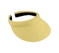 fiebig Visor | Shade for the Face | Clip Visor in One Size | Available in Many Colours Made of 100% Cotton | Summer Cap with Terry Cloth Lining | Sun Protection Umbrella Cap, sunshine yellow, One Size