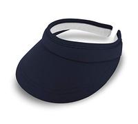 fiebig Visor Unisex | Clipvisor in One Size fits Everyone | Shield Cap in Many Colours Made of 100% Cotton | Summer Cap with Terry Cloth Band Inner Lining | Beach Cap with Sun Protection Darkblue