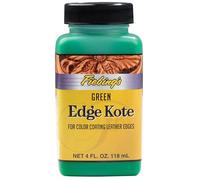 Fiebing's Edge Kote (4oz, Green) - Leather Edge Paint for Shoes, Furniture, Purses, Couches, Belts - Flexible, Water Resistant, Semi Gloss Color Coating Leather Dye to Protect Natural Edges