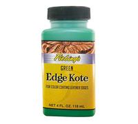 Fiebing's Edge Kote (4oz, Green) - Leather Edge Paint for Shoes, Furniture, Purses, Couches, Belts - Flexible, Water Resistant, Semi Gloss Color Coating Leather Dye to Protect Natural Edges
