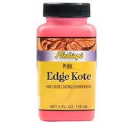 Fiebing's Edge Kote (4oz, Pink) - Leather Edge Paint for Shoes, Furniture, Purses, Couches, Belts - Flexible, Water Resistant, Semi Gloss Color Coating Leather Dye to Protect Natural Edges