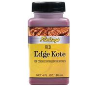 Fiebing's Edge Kote Leather Paint (4oz) - Edge Paint for Shoes, Furniture, Purses - Flexible, Water Resistant, Semi Gloss Color Coating Leather Dye to Protect Natural Edges (Red)
