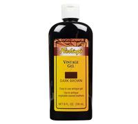 Fiebing's Vintage Gel (8 oz, Dark Brown) - Antiquing & Restoration Gel for Contrasted Accent Finish on Smooth & Tooled Leather Boot, Shoe, Purse - Two-Toned Effect Emphasizes Leathercraft Embossing