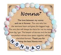 FIEEFX Mom Grandma Wife Aunt Nana Mama Gigi Mimi Grammy Granny Nonna Bracelet Jewelry Gifts for Women Adults on Mother's Day Valentines Christmas Birthday Easter Thanksgiving, 5 UK, Stone, no gemstone