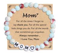 FIEEFX Mom Grandma Wife Aunt Nana Mama Gigi Mimi Grammy Granny Nonna Bracelet Jewelry Gifts for Women Adults on Mother's Day Valentines Christmas Birthday Easter Thanksgiving, 5 UK, Stone, no gemstone