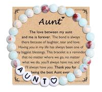 FIEEFX Mom Grandma Wife Aunt Nana Mama Gigi Mimi Grammy Granny Nonna Bracelet Jewelry Gifts for Women Adults on Mother's Day Valentines Christmas Birthday Easter Thanksgiving, 5 UK, Stone, no gemstone