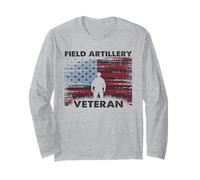 Field Artillery Veteran Patriotic US Flag Long Sleeve T-Shirt