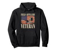 Field Artillery Veteran Patriotic US Flag Pullover Hoodie