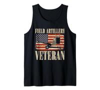Field Artillery Veteran Patriotic US Flag Tank Top