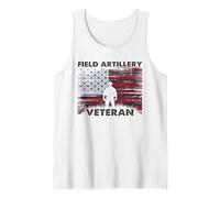 Field Artillery Veteran Patriotic US Flag Tank Top