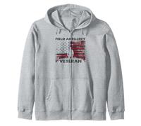 Field Artillery Veteran Patriotic US Flag Zip Hoodie