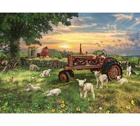 Cobble Hill 1000 Piece Puzzle - Field at Sunrise - Sample Poster Included