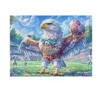 Field Bald Eagle 500 Pcs Jigsaw Puzzles Lake Sunset Reed Puzzles for Adults Teens Fun Family Game Team Building Stress Reducing Autumn Gift Durable Recycled Material 500 PCS