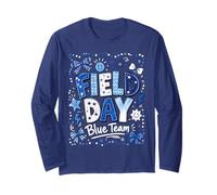 Field Day Blue Team Funny for Kids Teacher Field Day Games Long Sleeve T-Shirt