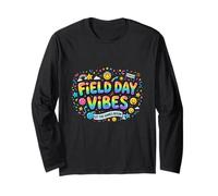 Field Day Vibes Teachers Students Kids Fun Day Colorful Long Sleeve T-Shirt
