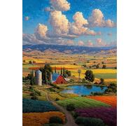 Field Diamond Art, View 5D DIY Diamond Painting Kits, 5D Full Drill Crystal Art Kits for Adults, DIY Adult Crafts, Cross Stitch Embroidery Crafts Pictures, Room Decor, Gifts for Women, 20x28in A-6266