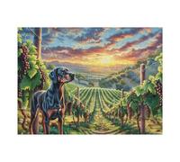 Field Doberman Pinscher 500 Piece Count Premium Jigsaw Puzzle Animal Pet Wildlife For Adults Teens 14+ Concentration Training Indoor Game Family Game Night 500 PCS