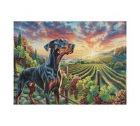 Field Doberman Pinscher 500 Piece Premium Jigsaw Puzzle Adult Jigsaws Brain Training Hobby Home Decor Winter Gift Unique Shaped Recycled Material 500 PCS/52×38cm