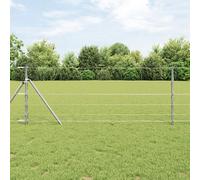 Field Fence 0.8x100 m Galvanised Steel Berkfield Home Silver One Size
