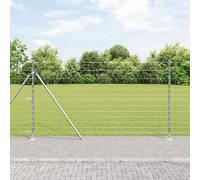 Field Fence 1.4x50 m Galvanized Steel Berkfield Home Silver One Size