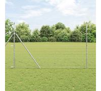 Field Fence Silver 25 x 1.5 m Galvanised Steel Outdoor Durable High Rectangular