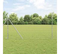 Field Fence Silver 25x1.4m Galvanised Steel Roll Outdoor Durable Garden Barrier