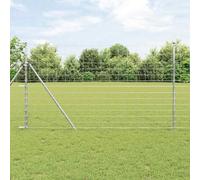 Field Fence with Galvanised Steel, Outdoor Garden Use, Silver, 50 x 1.4m