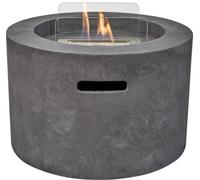 Field & Flame Acacia Bio Ethanol Fire Pit In Dark Concrete Grey