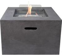 Field & Flame Cassia Bio Ethanol Fire Pit In Dark Concrete Grey