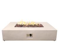 Field & Flame Liana Rectangle Gas Fire Pit in Travertine in Cream Field & Flame Cream