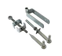 Field Gate Hinge Set Double Strap Adjustable Hook to Bolt and Drive Pattern | Hot Dip Galvanised | 12 Inch / 300mm