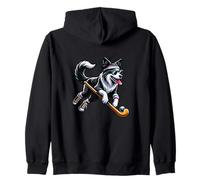 Field Hockey Border Collie Cool Sports Dog Zip Hoodie