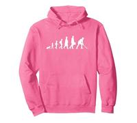 Field Hockey Player Evolution Recreational Sports Pullover Hoodie, Adult Unisex, Bright Pink, Small